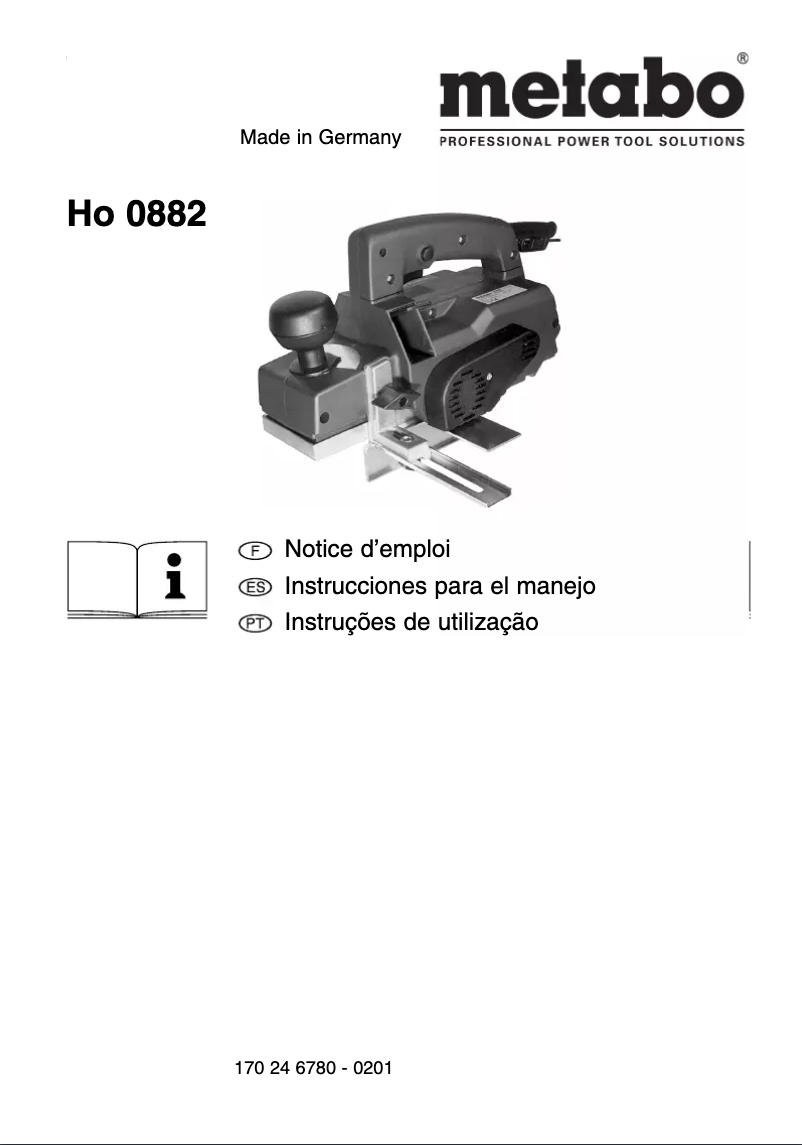 Page 1 de la notice Manuel utilisateur Metabo HO 0882
