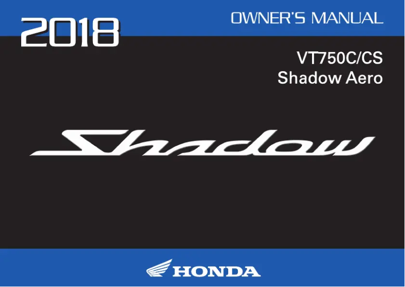 Page 1 de la notice Manuel utilisateur Honda Shadow Aero VT750C (2018)