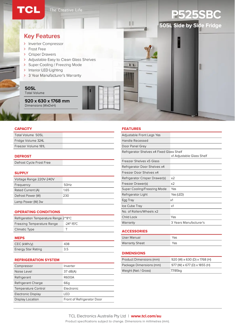 Image de la première page du manuel de l'appareil P525SBC