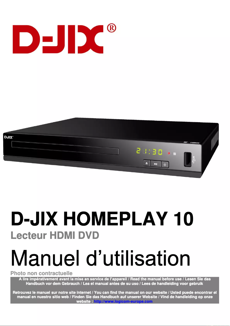Page 1 of the manual User Manual D-Jix Homeplay 10
