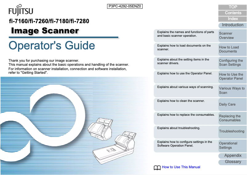 Page 1 de la notice Manuel utilisateur Fujitsu fi-7260