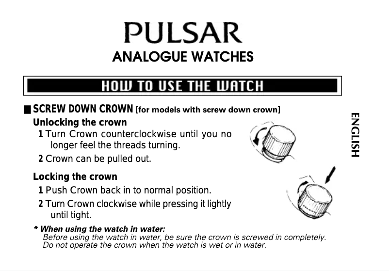 Page n°1 - Manuel utilisateur Pulsar 1N0W