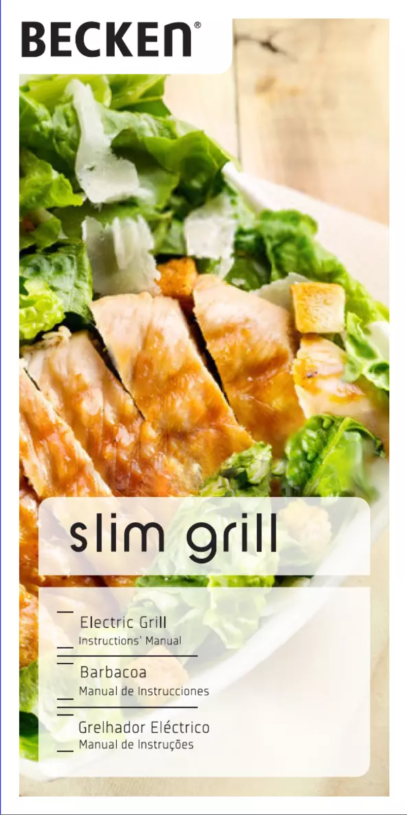 Image de la première page du manuel de l'appareil Slim Grill