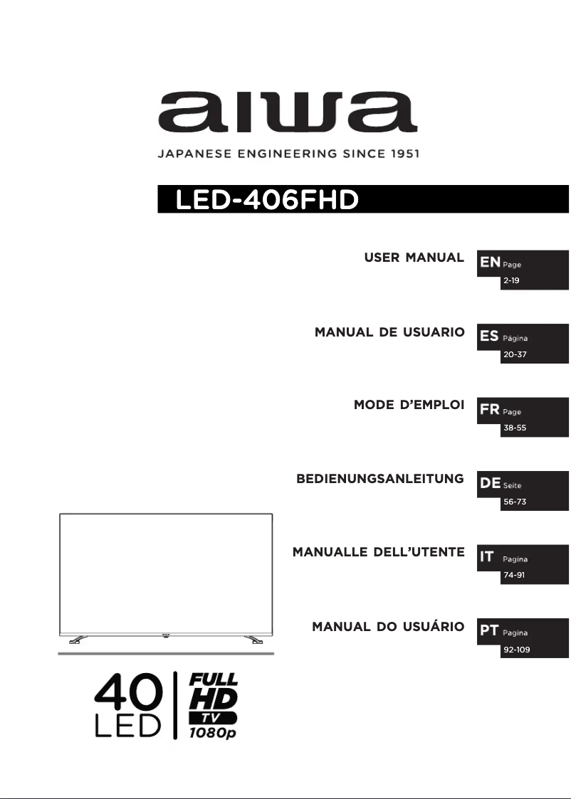 Image de la première page du manuel de l'appareil LED-406FHD