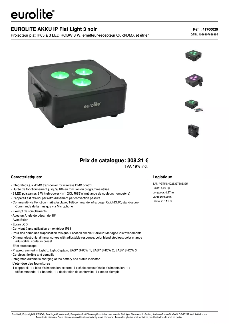 Image de la première page du manuel de l'appareil AKKU IP Flat Light 3