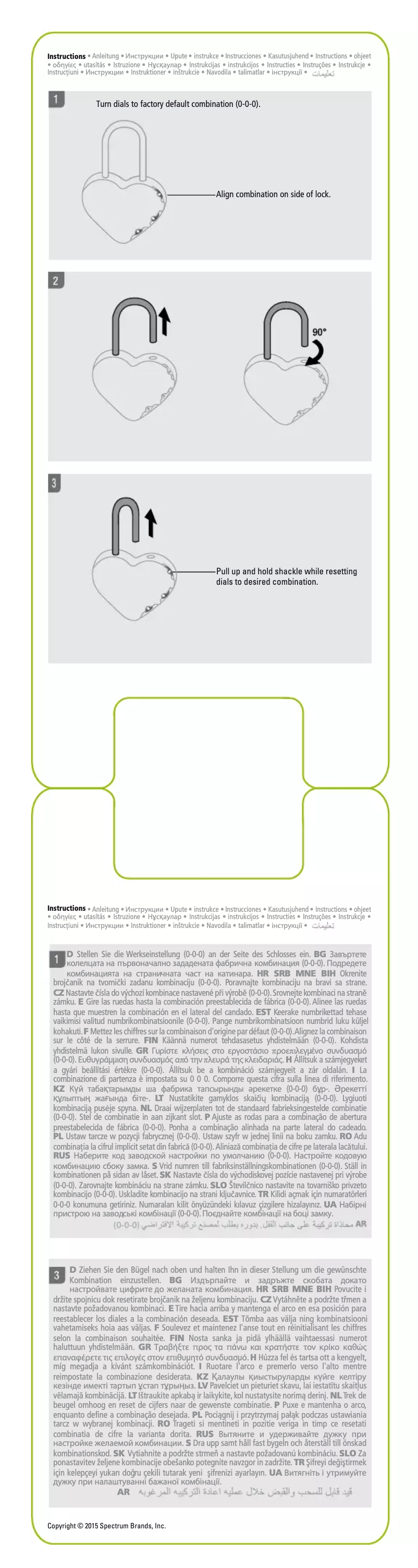 Image de la première page du manuel de l'appareil Heart Shaped Padlock