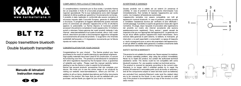 Page 1 de la notice Manuel utilisateur Karma BLT T2