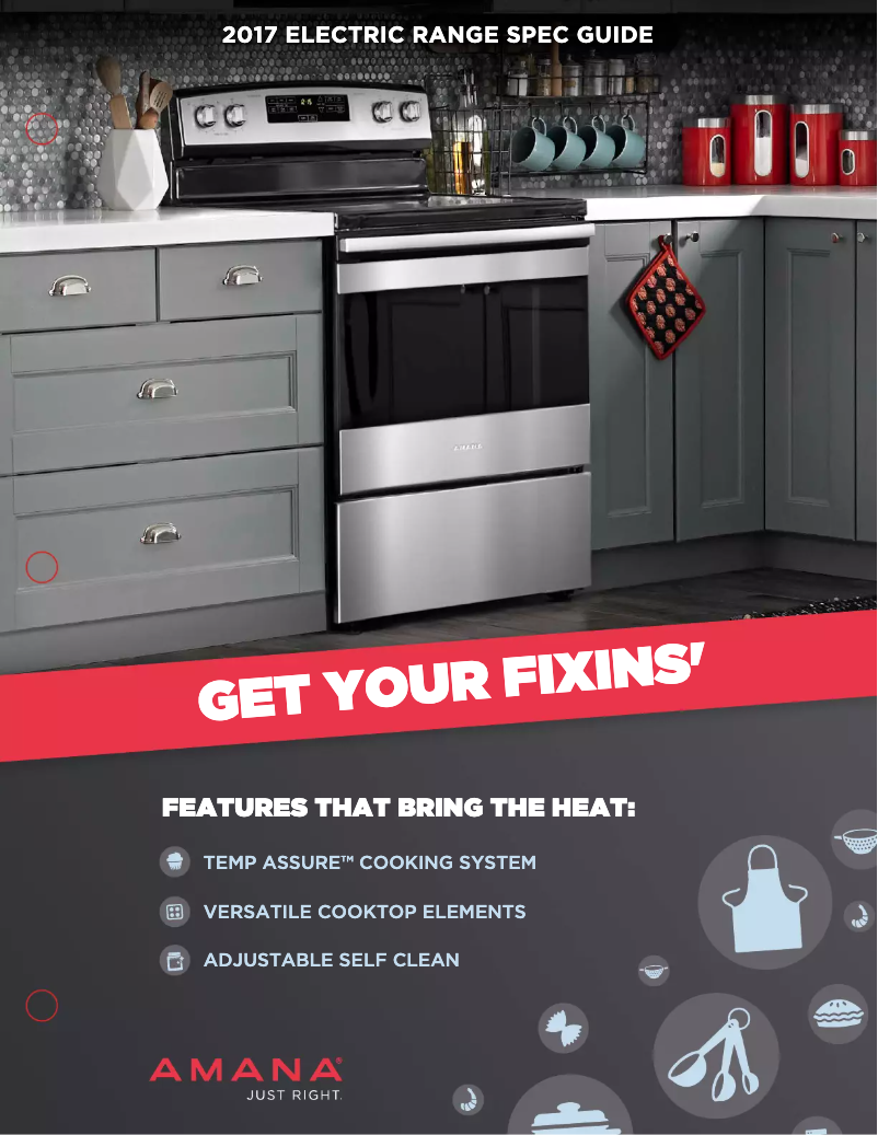 Page 1 de la notice Fiche technique Amana AER6603SFB