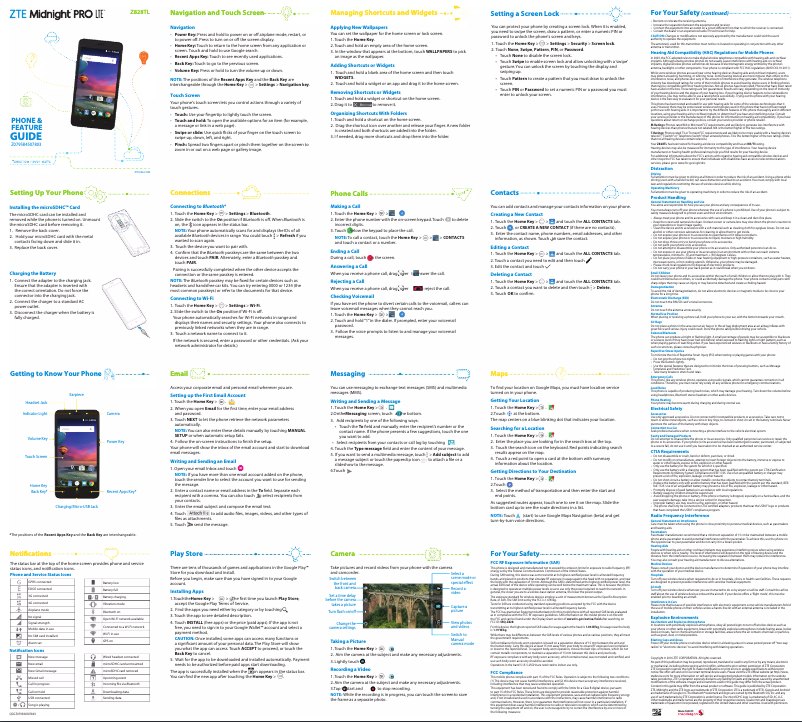 Page n°1 - Manuel utilisateur ZTE Midnight Pro LTE