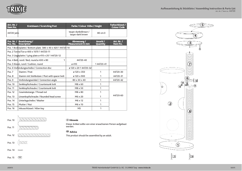 Página 1 del manual Manual de usuario Trixie Julio