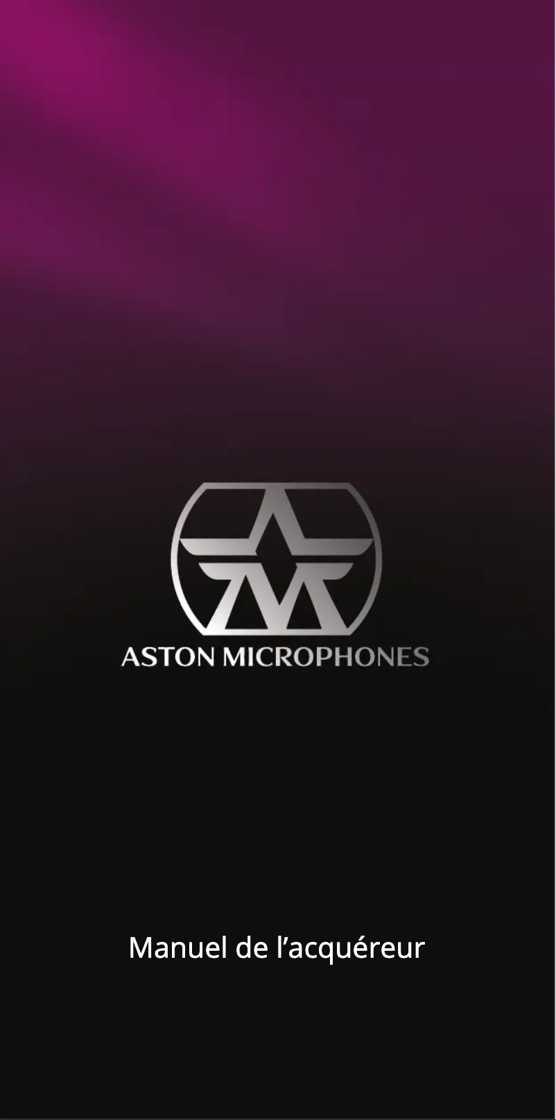 Page n°1 - Manuel utilisateur Aston Starlight