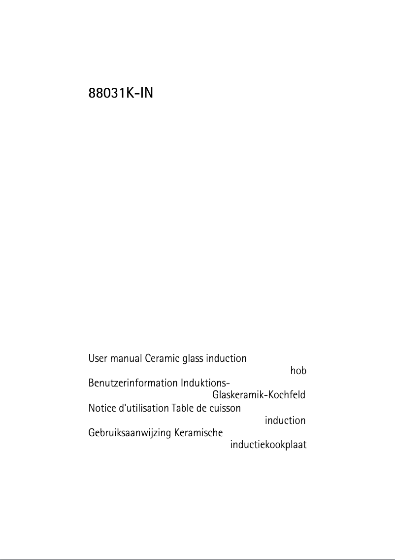 Página 1 del manual Manual de usuario AEG-Electrolux 88031 KIN