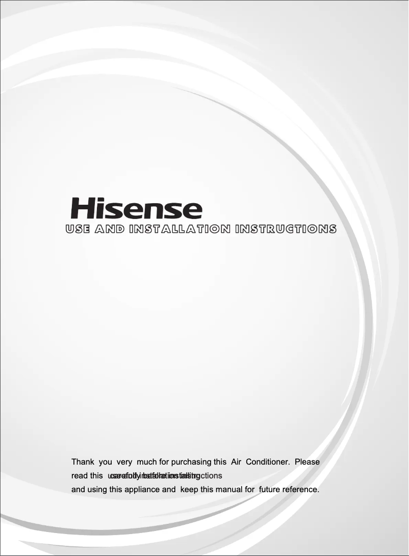 Page n°1 - Manuel utilisateur Hisense AUV175UR6RPC4