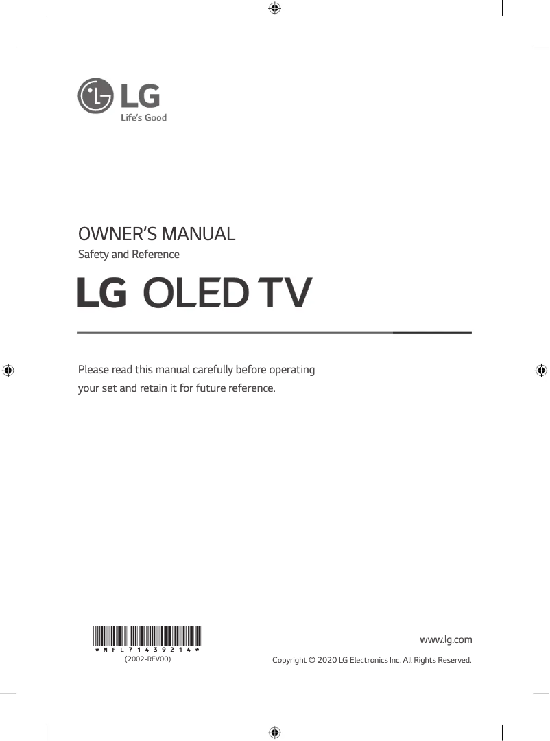 Image de la première page du manuel de l'appareil OLED77CXPVA