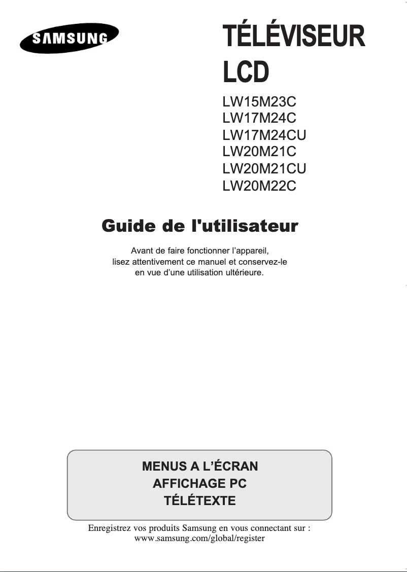 Page 1 de la notice Manuel utilisateur Samsung LW15M23CP