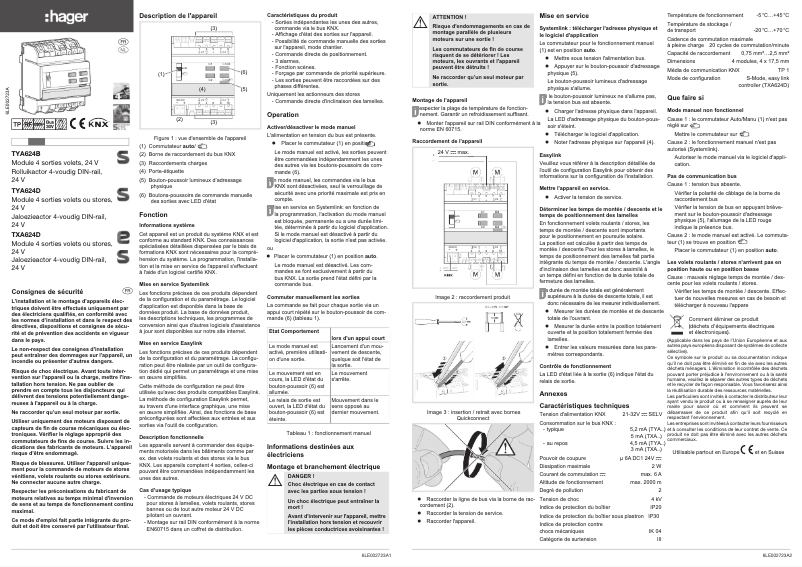 Image de la première page du manuel de l'appareil TXA624D
