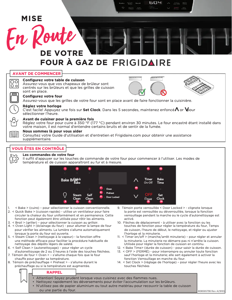 Page n°1 - Manuel utilisateur Frigidaire GCRG3038AD