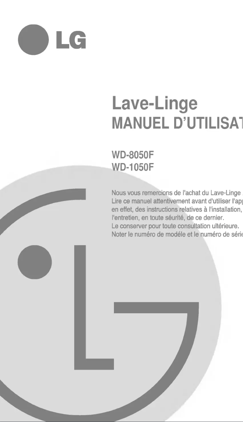 Page n°1 - Manuel utilisateur LG WD-8050F