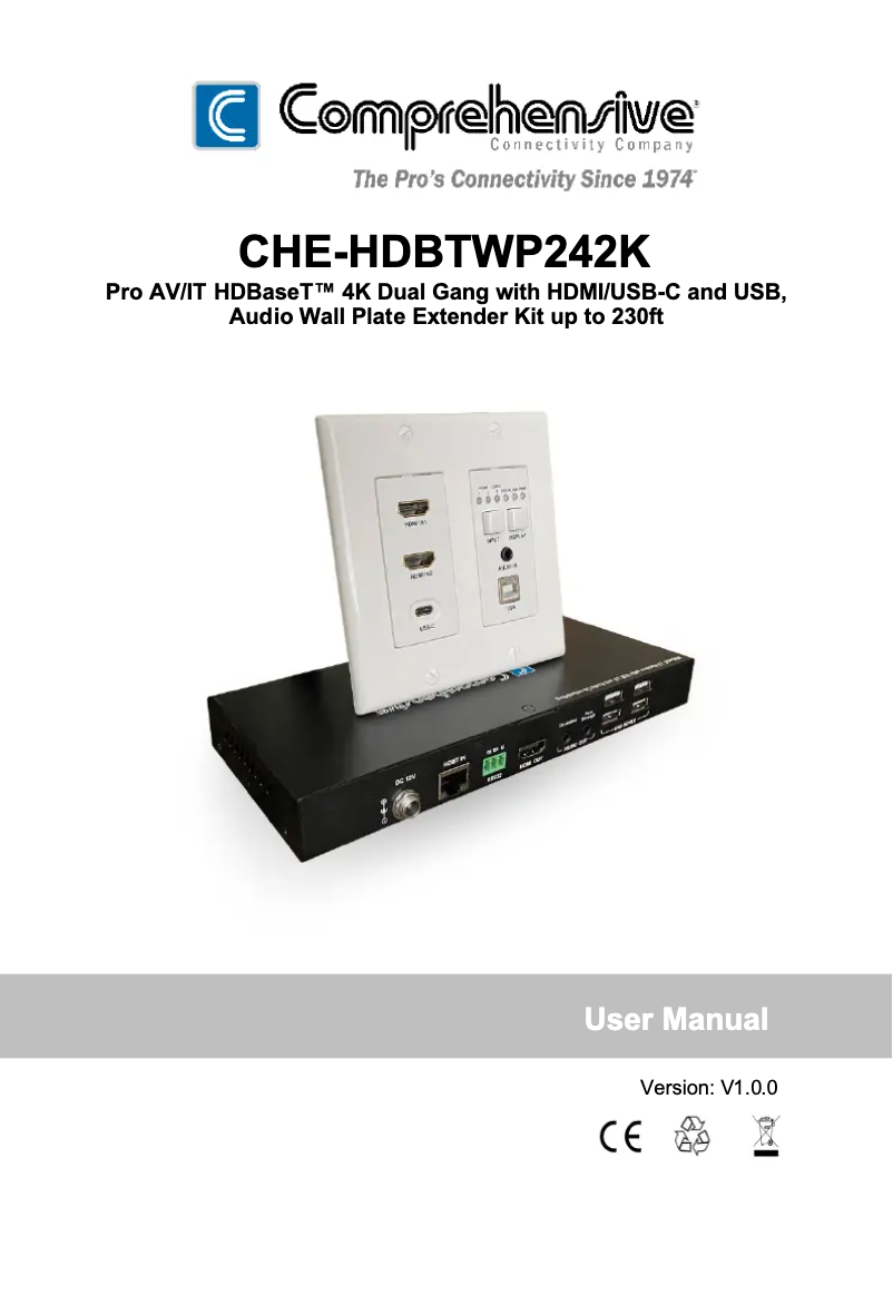 Page n°1 - Manuel utilisateur Comprehensive CHE-HDBTWP242K