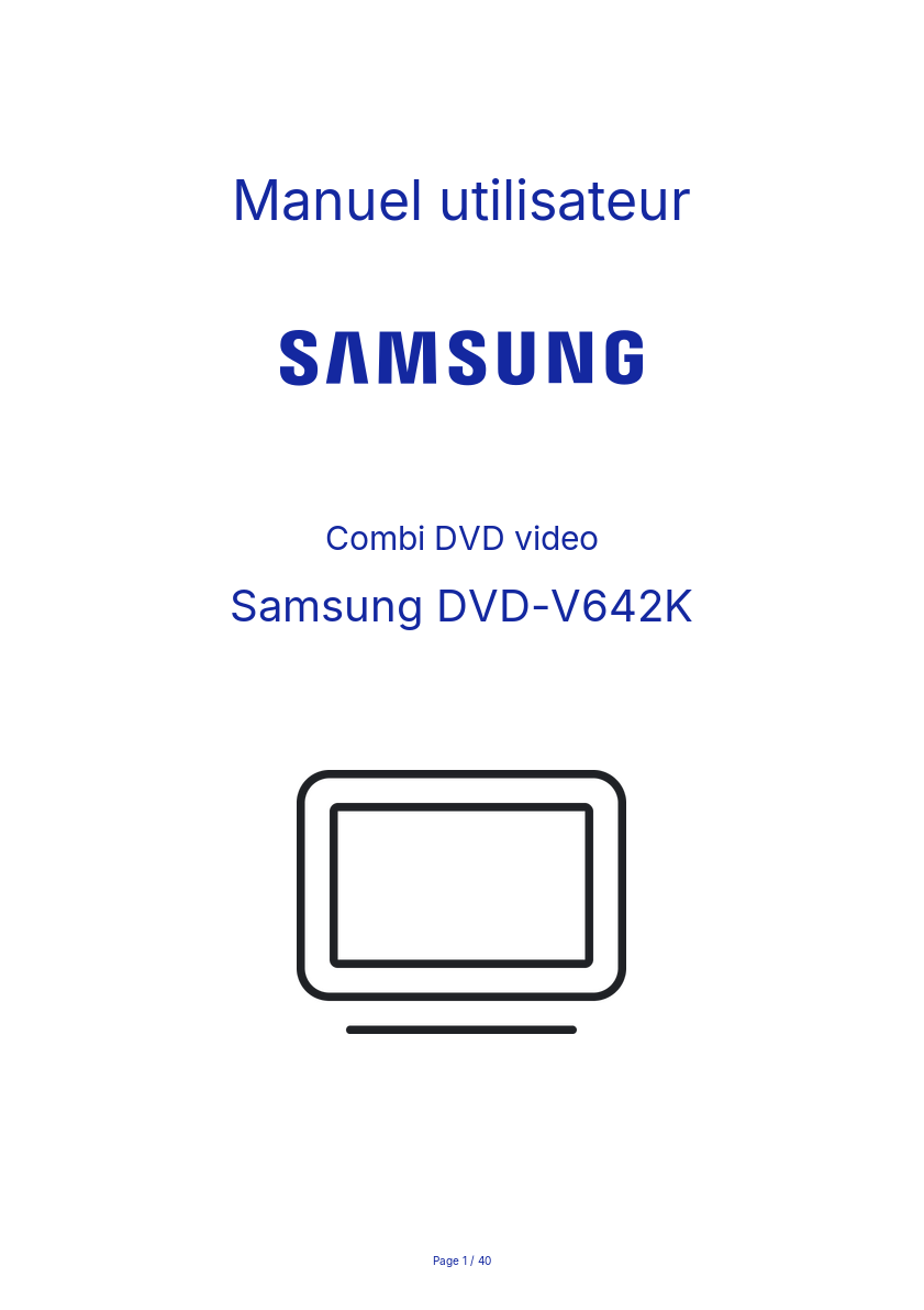 Image de la première page du manuel de l'appareil DVD-V642K