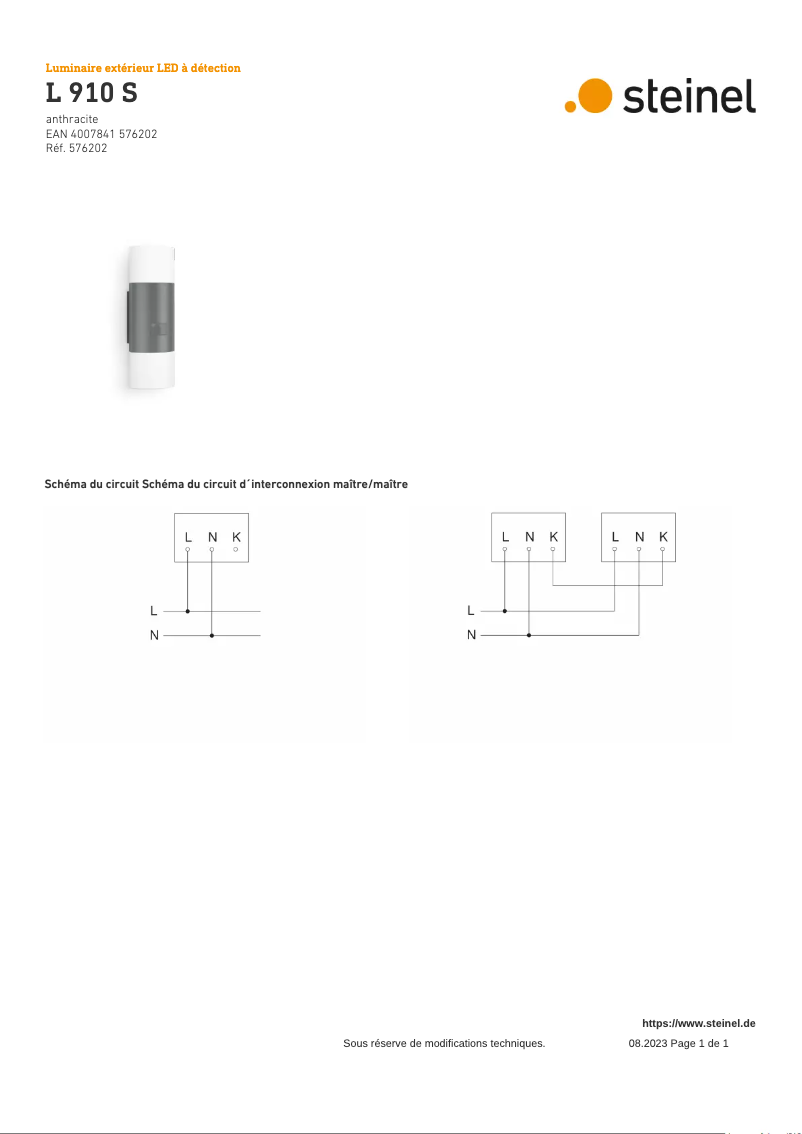 Image de la première page du manuel de l'appareil L 910 S