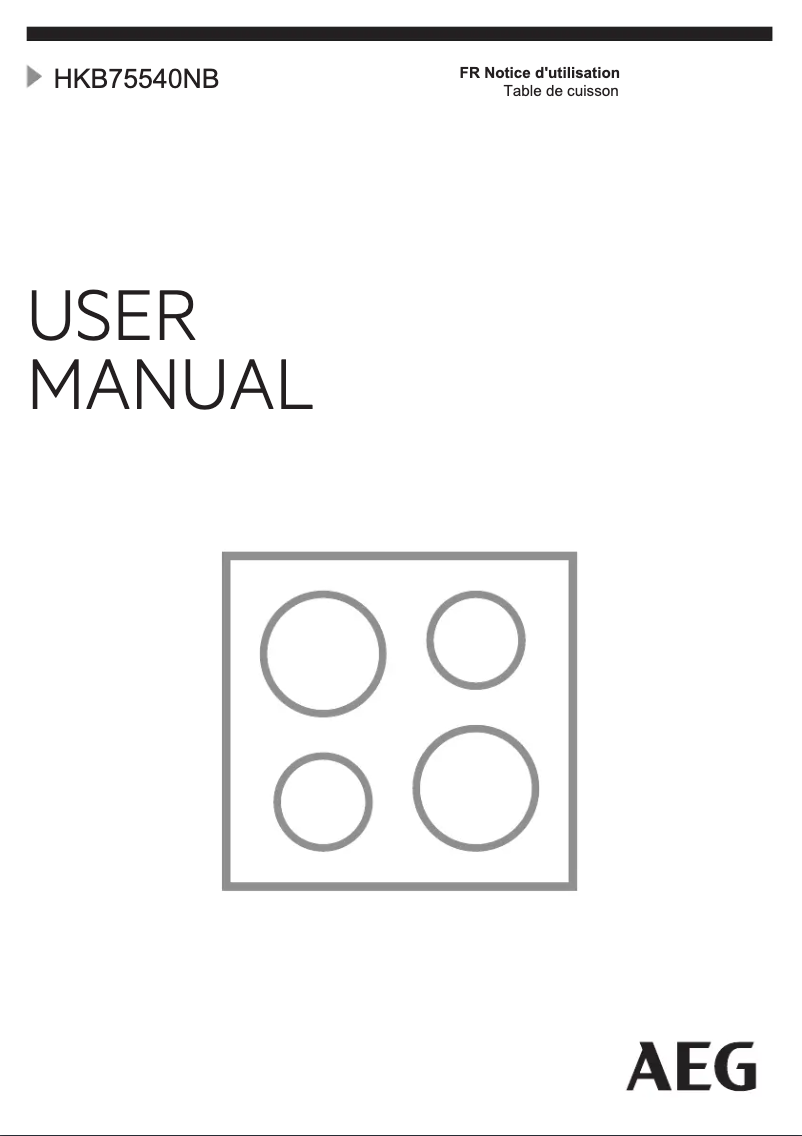 Page 1 de la notice Manuel utilisateur AEG HKB75540NB