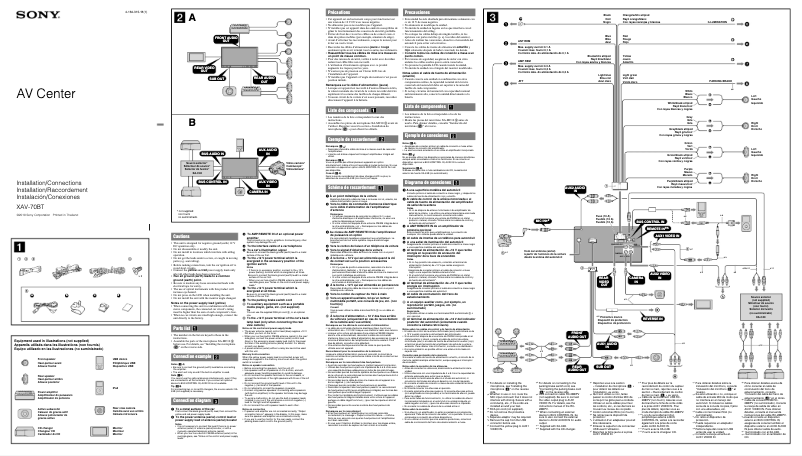 Image de la première page du manuel de l'appareil XAV-70BT