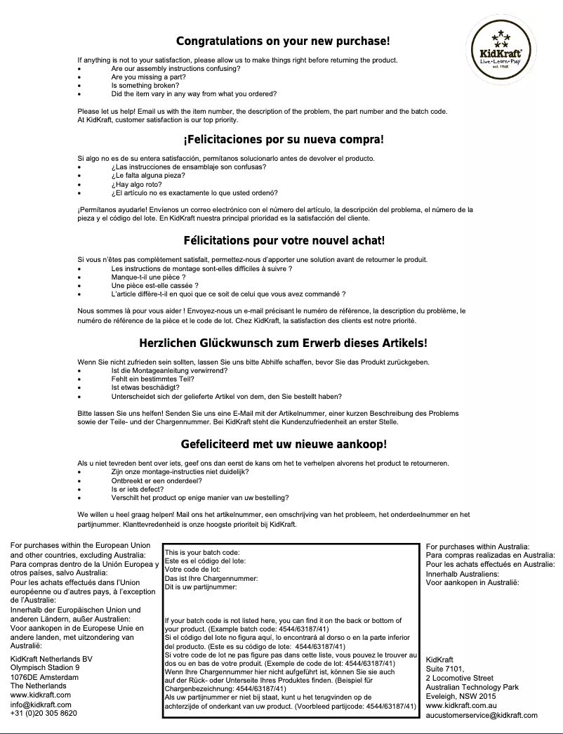 Image de la première page du manuel de l'appareil Chelsea