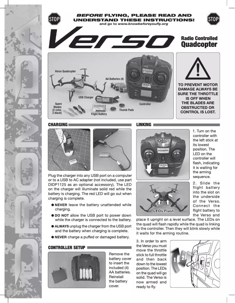 Page 1 de la notice Manuel utilisateur Dromida DIDE10GG