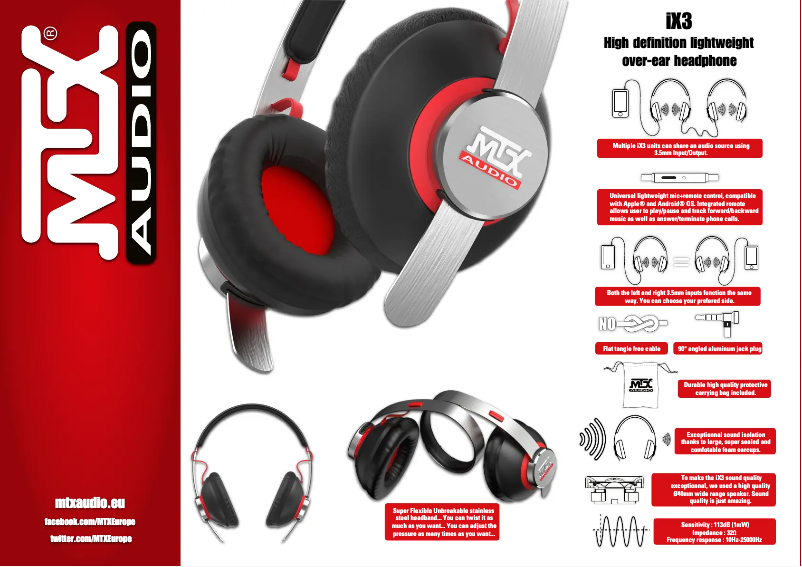 Page n°1 - Fiche technique MTX Audio iX3