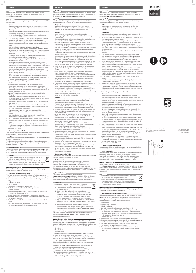 Image de la première page du manuel de l'appareil Viva Collection HR2653