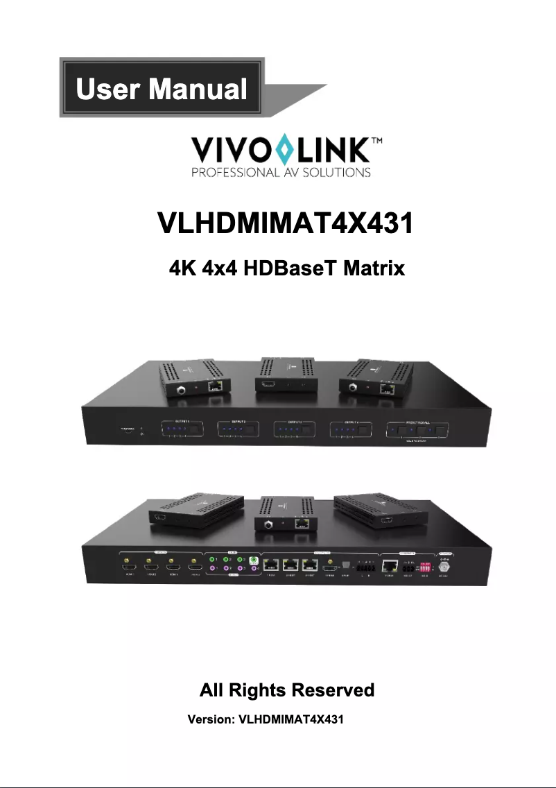 Page n°1 - Manuel utilisateur Vivolink VLHDMIMAT4X431