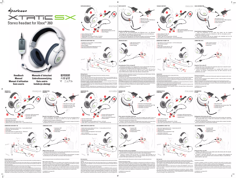 Page 1 de la notice Manuel utilisateur Sharkoon X-Tatic SX
