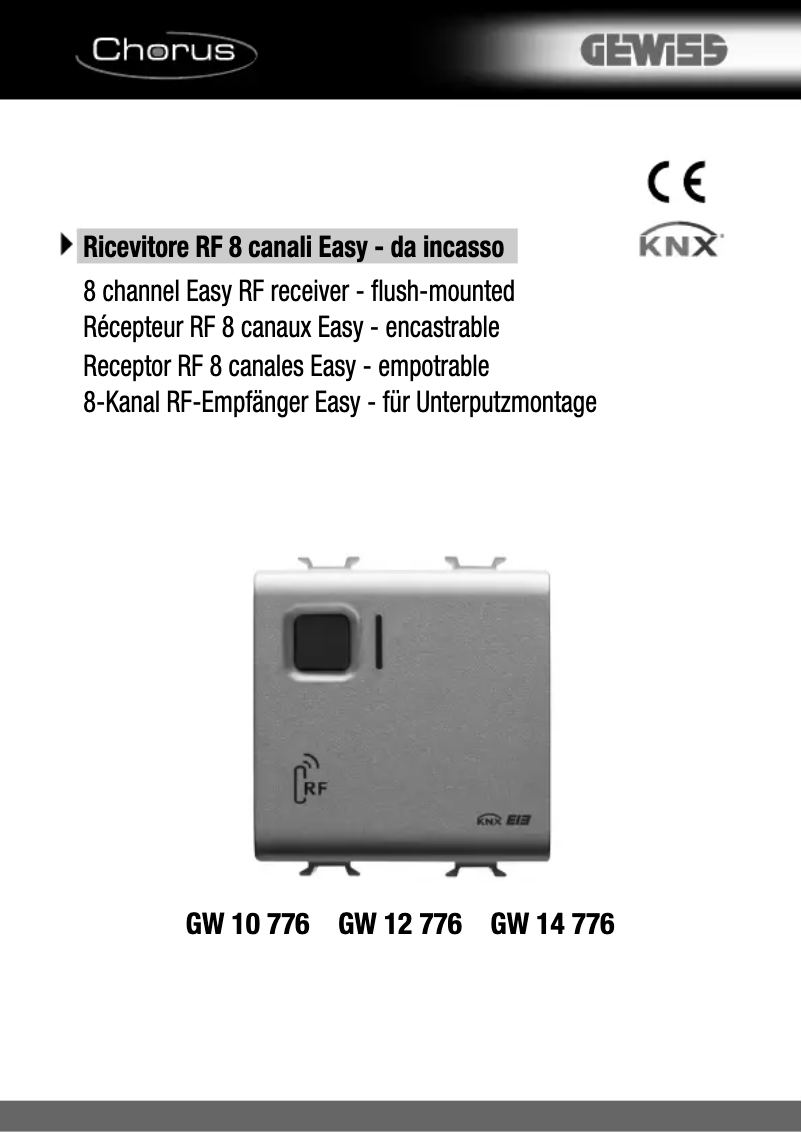 Page 1 de la notice Manuel utilisateur Gewiss GW14776