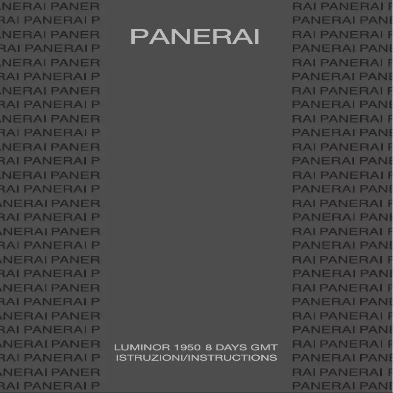 Image de la première page du manuel de l'appareil Luminor 1950 8 Days GMT Acciaio