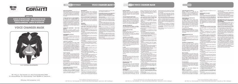 Page n°1 - Manuel utilisateur IMC Toys Voice Changer Mask