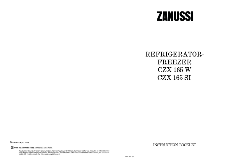 Image de la première page du manuel de l'appareil CZX165SI