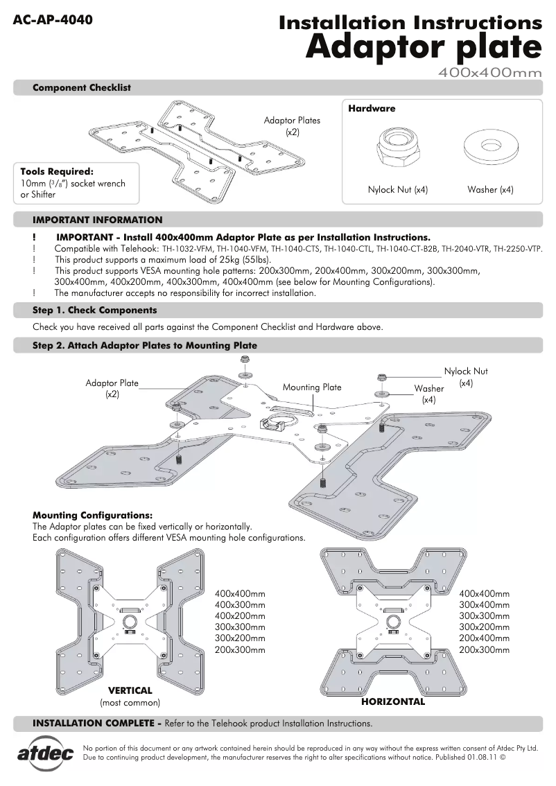 Image de la première page du manuel de l'appareil AC-AP-4040