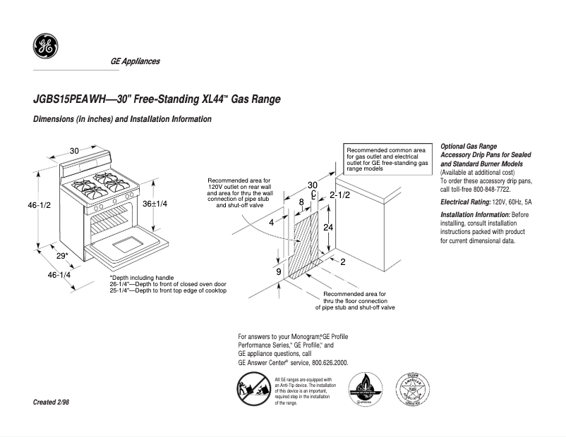 Image de la première page du manuel de l'appareil JGBS15PEAWH