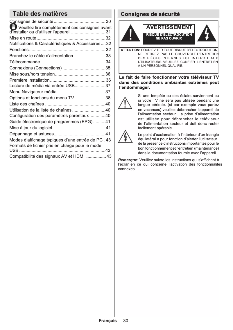 Page n°1 - Manuel utilisateur Telefunken D32H125A3C