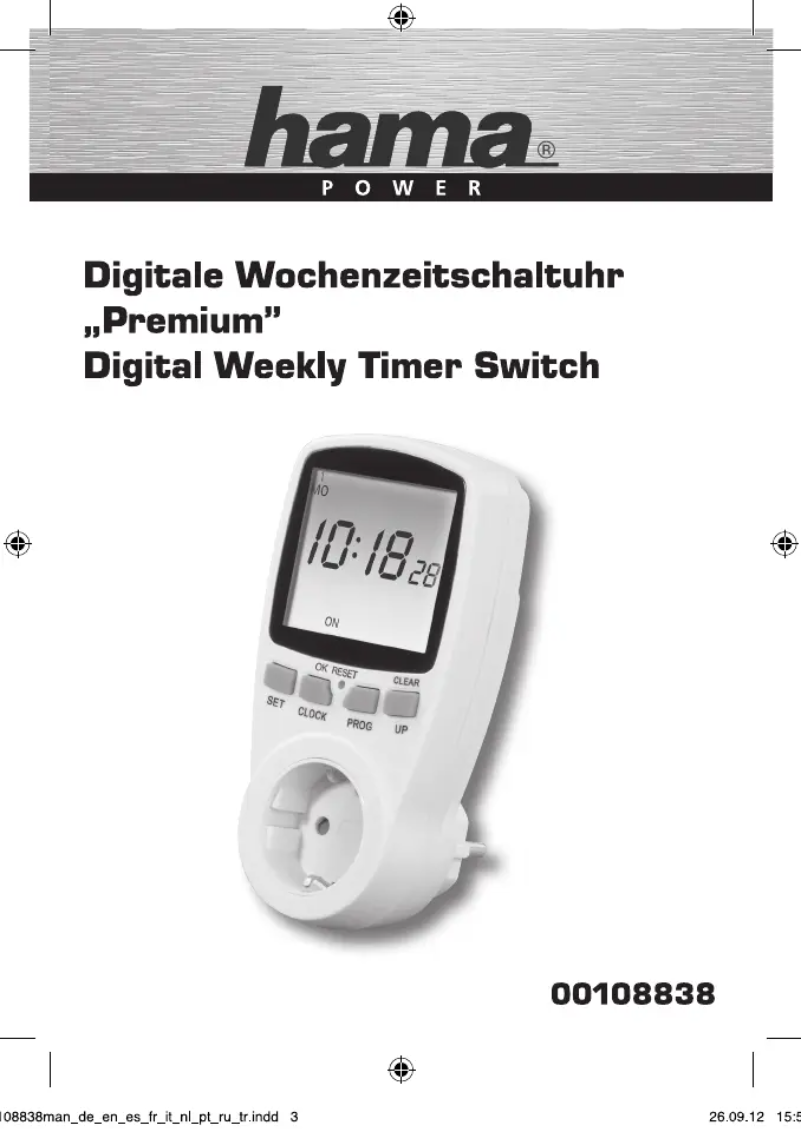 Page n°1 - Manuel utilisateur Hama 00108838