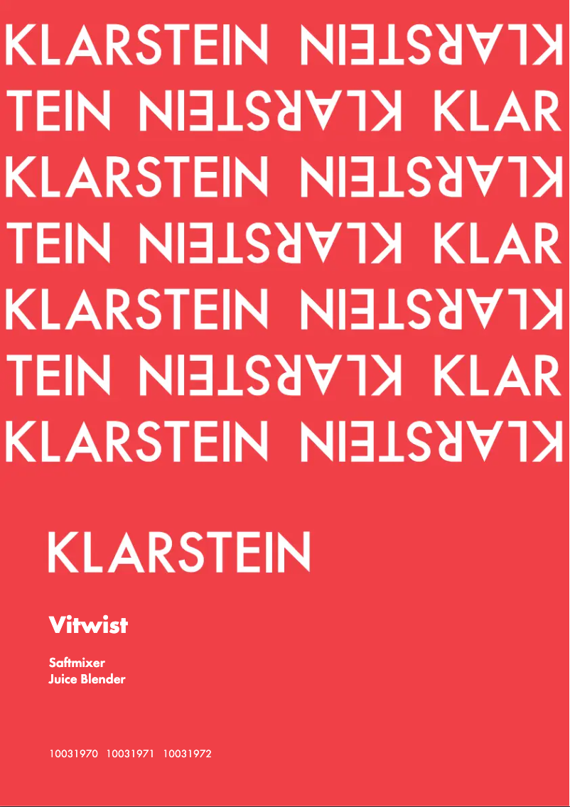 Page 1 de la notice Manuel utilisateur Klarstein 10031972