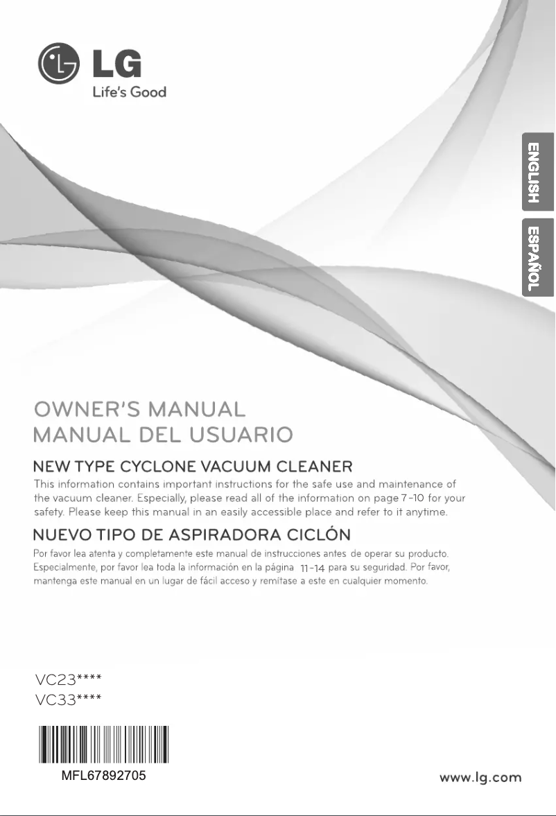 Page 1 de la notice Manuel utilisateur LG VC2320NNTQ