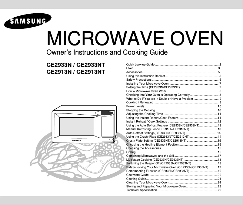Image de la première page du manuel de l'appareil CE2933N