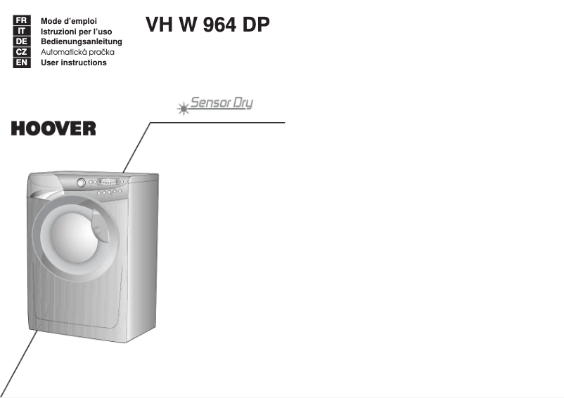 Page 1 de la notice Manuel utilisateur Hoover VH W964DP-37S