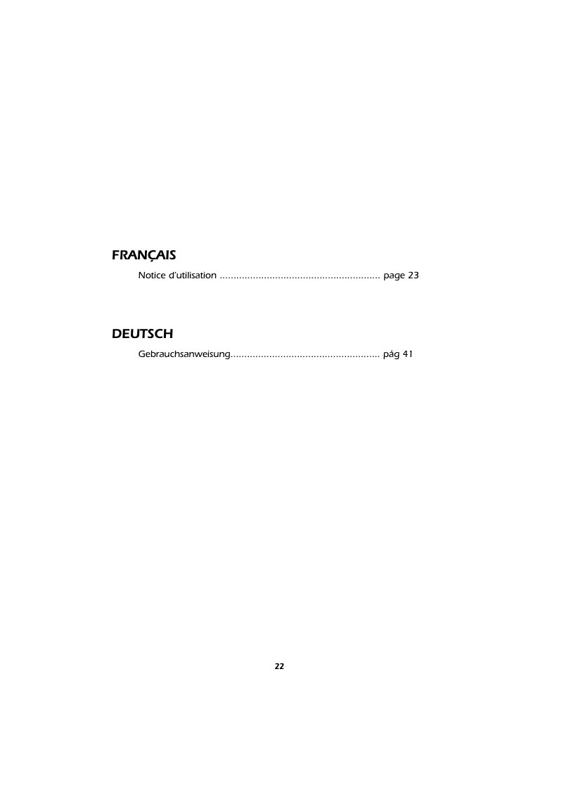 Page n°1 - Manuel utilisateur Novy 2575
