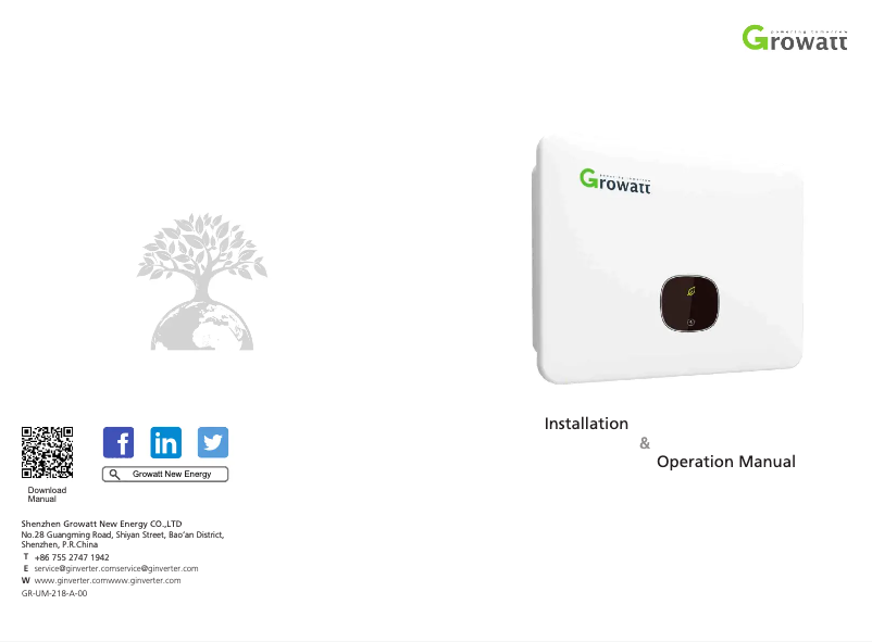 Page n°1 - Manuel utilisateur Growatt MID 40KTL3-X