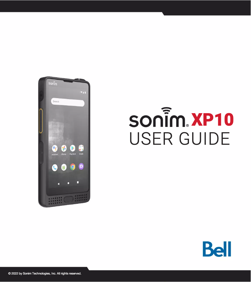 Page 1 de la notice Manuel utilisateur Sonim XP10 (Bell Telecom)