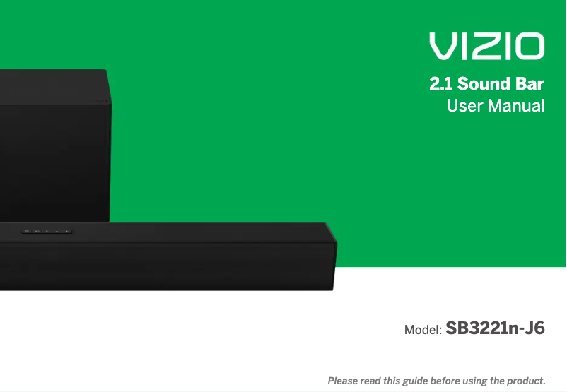 Page 1 de la notice Manuel utilisateur VIZIO SB3221n-J6