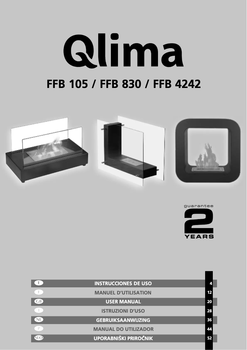Página 1 del manual Manual de usuario Qlima FFB 830